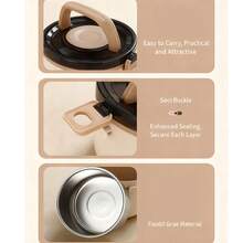 Set de fiambrera portátil isotérmica de 2,2 L para adultos, fiambrera bento apilable de acero inoxidable para comida caliente, contenedor térmico de 3 niveles, fiambrera bento de gran capacidad, acero inoxidable 304 - 2 niveles - Ver 7