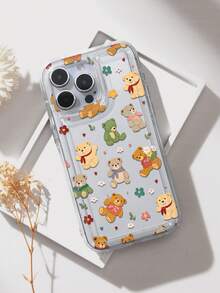 Floral Toy Bear Print Clear Case Compatible With IPhone 13/11/17/17pro/16/14/15/15pro/15 Plus/15 Promax/7plus/8plus/X/Xs Max/Xr/11pro/12pro/13pro/14pro/12mini/13mini/11promax/12promax/13promax/14promax/14plus/17pro Max/17Air/6/6s Plus/7/8/16Pro/16plus/16promax/Se2/17promax&Compatible With Samsung Galaxy/A54/A14/A12/A13/A15/A32/A33/A24/A52S/S20/S21/S22/S23/S24/S23Plus/S24ultra/S25/A15/A33/A23 - Multicolor - View 4