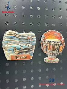 1pc Creative 3D World Travel Fridge Magnet, Travel Souvenir Decoration Sticker, Suitable For Home, Office, Personalized Travel Memento Magnetic Refrigerator Sticker, Home Decor, Kitchen, Room, Office, Cabinet Craft Gift, Holiday Souvenir, Exquisite Small Gift - Multicolor - View 5