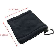 Paño de limpieza para golf con clip, paño portátil absorbente de sudor, paño multifuncional para el cuidado del equipo deportivo, microfibra, tejido duradero, accesorio de golf negro - Negro - Ver 2