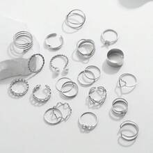 22 件心形多关节戒指套装，适合女士情人节、妈妈、母亲、母亲节、礼物