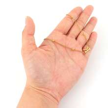 1pc New Fashion Initial Pendant Golden Stainless Steel Bead Chain Necklaces For Women - Yellow Gold - View 3