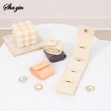 1pc Jewelry Organizer Pouch, Mini Foldable Snap Closure Pocket Bag, Minimalist Portable Compartment Jewelry Bag, Ring Holder, Earring Travel Case, Multi-Functional Storage - Multicolor - View 5