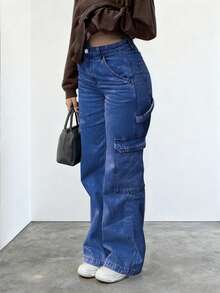 NVFelix 2026 New Women's High Waist Loose Wide Leg Jeans, Street Style - Medium Wash - View 2