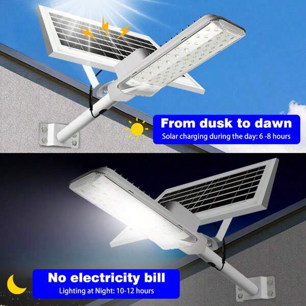 High-Power 6500K LED Solar Street Light Outdoor - IP65, Dusk To Dawn Security Flood Lighting With Remote Control & Adjustable Bracket, Lithium Battery Solar Powered For Backyard, Driveway, Walkway, Solar Outdoor Lights