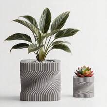 ORIZZONTE Modern Decorative Vase With Intertwined Spiral Structure – Dynamic Minimal Design For Plants, Cactus, Bonsai – Home/Office Gift Idea – Available In 2 Sizes – 100% Made In Italy, Shipping From Italy - 灰色 - 查看 8