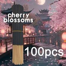 25/55/75/100pcs Japanese Cherry Blossom Incense Sticks, Long Burning Time, Smooth & Clean, Suitable For Home, Kitchen & Dining, Room Fragrance Control, Air Freshener, Slow Burning Incense, Cherry Blossom Scented Sticks, Minimalist Design, Clean Burning Formula, Premium Fragrance Ingredients - 22cm Black Cherry Blossom - View 10