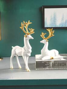 Piece Nordic Luxury Resin Deer Crafts Decorate Living Room Bedroom TV Cabinet Wine Cabinet, Animal Deer Sculptures, Black Deer Ornaments And Holiday Decorative Accessories