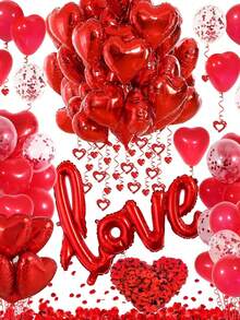 1 个 42 英寸爱心形铝箔气球，适用于婚礼、求婚、情人节派对装饰、返校情人节