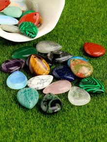 2pcs Natural Stone Water Drop Shaped Pendant DIY Jewelry Making Accessories, Amethyst & Lapis Lazuli & Blue Limestone Pendant - Multicolor - View 6