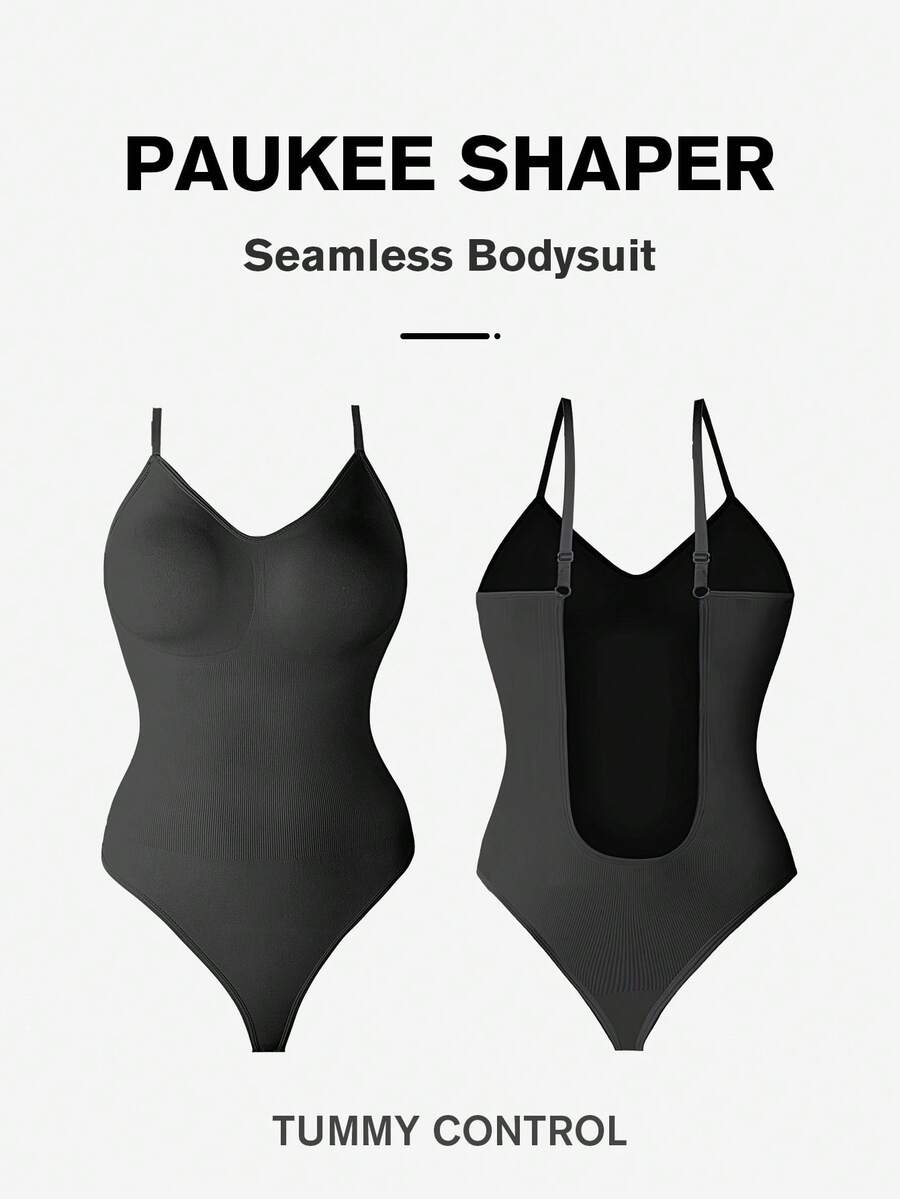 1pc Plus Size Women Seamless Backless Bodysuit, Tummy Control Lingerie, Sexy Shapewear For Summer Under Dress