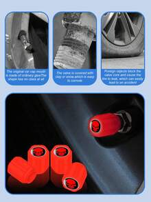12pcs Luminous Tire Valve Caps - Self-Luminous LED Style Valve Covers, Fit For Cars, Motorcycles, Electric Bicycles And Bicycles - Universal Size, Red Skull Design, Visible At Night, Fashionable Wheel Decoration Accessories - Glow-in-the-dark Nozzle Cap - View 4