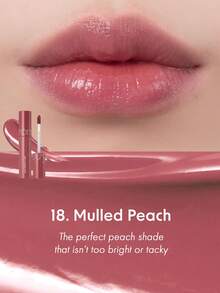 Rom&nd Romand Long-Lasting Moisturizing Lip Gloss 18 Peach, 5.5g/0.2oz, Romand Liquid Lipstick, Lip Tint, Moisturizing Glossy Makeup Effect, Long-Lasting Color, MLBB (My Lips But Better), Moisturizing, High Color Payoff, Creates Natural Transparent Makeup, Daily Lip Tint, Korean Cosmetics, Gift Set