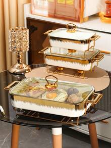 WGROOM Ceramic Plate, Suitable For Cooking, Dining Room, Home, Kitchen, Tableware, Baking Tray, Casserole, Tray, Salad Bowl, Fruit Plate, Soup Pot, Baking Tray, Applicable For Bread, Turkey, Cheese, Pizza, Outdoor, Wedding, Party, Gift, Birthday - Multicolor - View 6