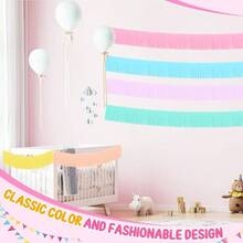 12 Pack 120 Feet Yellow, Orange, Pink, Blue Fringe Garland Tissue Paper Fringe Tassel Party Garland Wall Hanging Backdrop Streamers Wedding Birthday Autumn Thanksgiving - bánh macaron - Xem 6