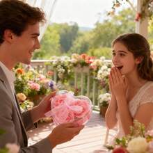 1 Paquete de Caja de Regalo de Jabón con Forma de Corazón y Aroma a Rosa, Regalo del Día de San Valentín, Regalo de Boda para Novia, Caja de Flores de Jabón Realistas, Regalo Creativo - Multicolor - Ver 2