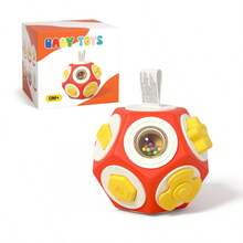 12合1婴儿感官忙碌球 - 蒙特梭利立方体玩具，益智学习活动旅行玩具，培养精细动作技能，飞机汽车座椅旅行减压玩具，便携式婴儿忙碌板，新生儿男女宝宝生日圣诞礼物（部分颜色随机） - 彩色 - 查看 13