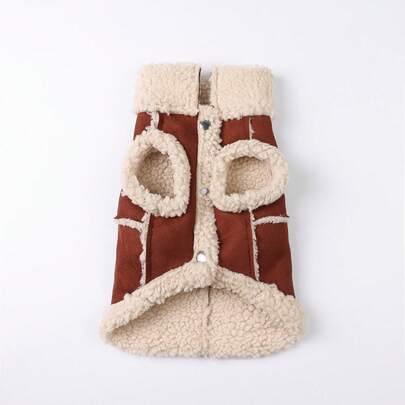 一件宠物毛绒连体保暖外套，带牵引绳，适合小型和超小型犬种，秋冬季节犬猫保暖服，尺码偏小。