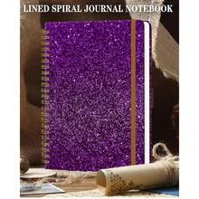 Spiral Journal Notebook For Women, Hardcover A5 College Ruled Notebook, 120 Pages, Thick Paper, Cute Lined Journal For Schoolsss, Office & Work, 6 X 8.4 In(Shiny Purple),ShinyPurple - 閃亮的紫色 - 查看 6