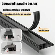110cm TPE Window Water Stopper, Universal Rainproof Solution, Window Seal Strip, Effective Water Barrier For Window Panes, Rainwater Ingress Prevention, Window Gap Seal Strip - Multicolor - View 11