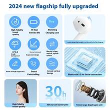 Lenovo 联想 TC3307 无线蓝牙耳机，有线连接，超长续航，低延迟，立体声高品质音效，降噪麦克风，游戏，音乐 [超低延迟 + 千元级音质] - 白色 - 查看 4