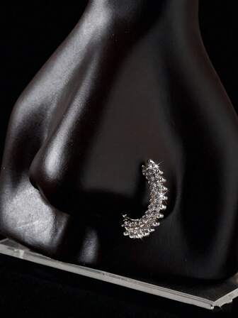 1 pièce Anneau de nez en zircone incrusté de cuivre, minimaliste et élégant. Cadeau de fête pour femmes