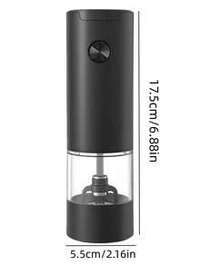 Set de 2 molinillos eléctricos de sal y pimienta, recargables por USB con luz LED cálida, ajuste de grosor, gran capacidad, molinillo automático de sal y pimienta para cocina, comedor y uso al aire libre