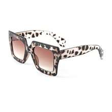1pc New European And American Style Women's Large Frame Glasses, Fashion Leopard Print Colorblock Glasses, Photography & Video Props Glasses, Holiday Costume Glasses, Cycling & Running Glasses - Multicolor - View 10