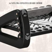 HOMCOM 6-Level Height Adjustable Desk Footrest With Massage Surface, Ergonomic Footrest For Home Office, Black