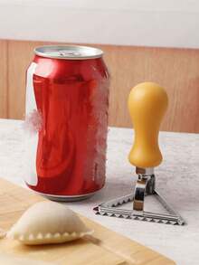 1pc Kitchen Baking Zinc Alloy Triangular Dumpling Mold With Plastic/Wood Handle, Triangular Pasta Cutter Optional