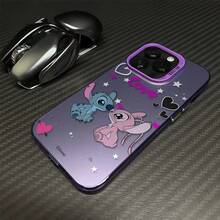 Miniso Disney Lilo & Stitch Phone Case, "Love" Themed Design With Stitch & Angel In Romantic Posefor IPhone 17/17 Pro/17 Pro Max/17 Air/16/15/14/13/12/11/X Series,Iphone 17 Pro Max Case,Iphone 17 Pro Case,Iphone 17 Case,Stocking Stuffers,The Girlfriend,The Chosen,Early Fall Fashion - Pink - View 10
