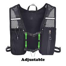 Classic Black & Gray Running Backpack, Hiking Hydration Pack - Black - View 5