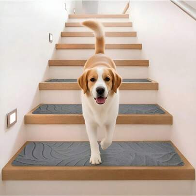 15pcs 55x20cm Anti Slip Stair Tread Pad, Bottom Anti Slip, Detachable And Washable, Suitable For Indoor, Outdoor And Porch Use