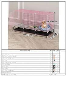 Rabbit Cage With Tray, Convenient Cleaning, Small Pet Cage With Litter Box, Indoor Puppy Villa, Litter Box Separation, Home Use Small Cat Cage - Assembly - View 20