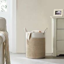 Woven Cotton Rope Laundry Hamper - 58L Collapsible Dirty Clothes Basket - Multicolor - View 7