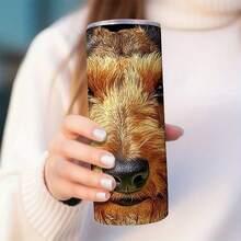 1 Piece 20 Oz Elta Terrier Insulated Cup With Lid And Straw - Durable 304 Stainless Steel, Perfect For Sports And Outdoor Activities, Great Gift For Dog Lovers - 20oz - View 5