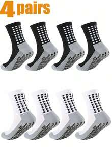 4 Pairs Sports Socks For Teens, Children's Soccer Socks, Teens' Football Fitness Socks, Suitable For Training And Outdoor, Durable, Fits 8-12 Years Old Boys & Girls - Multicolor - View 7