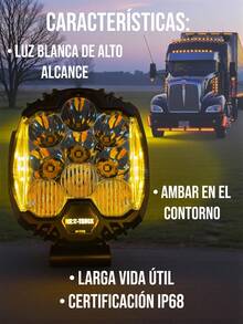 Faro De Reversa En Led Con Contorno Ambar 12/24v 2 Piezas - BLANCO - Ver 4