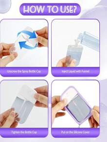 1 chai xịt khử trùng tay dưỡng ẩm, 26 chữ cái màu tím, chai xịt du lịch di động 50ml, giá đựng nước rửa tay bằng silicon có móc khóa, thiết kế quấn toàn bộ, có dây đeo, dễ sử dụng, chất liệu silicon mềm, di động khi đi du lịch, vật dụng cần thiết hàng ngày, du lịch, công việc hàng ngày, vật dụng cần thiết cho trường học, có móc khóa chữ cái màu tím để dễ dàng nhận biết (Sản phẩm này không chứa, vui lòng thêm nước sau khi nhận và mở) - Màu tím - Xem 2