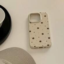 1个极简棕色星形设计手机壳，兼容 17、15软壳、16 Pro Max全包软壳、17、13全包软壳、15全包软壳，甜美、少女、几何、极简、清新、柔美、ins风 - 白色 - 查看 4