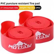 26" & 700C Mountain Road Folding Bike Tire Liner, Anti-Puncture Tube Liner, Universal Fit - Red - View 8