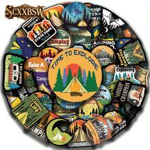 SCXXBSW 50pcs Camping Stickers, Cool Anime Stickers, Decorative Stickers, Waterproof And Durable. Classic Gift Decorations, Value Pack, Cute Cartoon Stickers, Waterproof And Durable. These Phone Case Decorations Can Be Applied To Laptops, Phones, Water Bottles, Guitars, Skateboards, Suitcases, Etc., Starting Your DIY Creative Journey. They Are The Top Choice For Gifts During Halloween And Christmas. - Multicolor - View 2