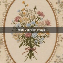 1pc Framed/Unframed Vintage Wild Flower Bouquet Folk Art Canvas Poster, Warm Retro Hooked Rug Style Botanical Floral Wall Art Print, Minimalist Farmhouse Decor, Suitable For Apartment, Living Room, Bedroom, Modern Home Decoration. - Multicolor - View 8