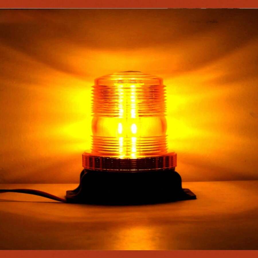 30颗LED汽车叉车辅助灯，琥珀色闪烁顶部安装警示灯，工程应急频闪灯，高可见度紧急安全警示汽车LED频闪旋转警示灯 - 彩色 - 查看 1