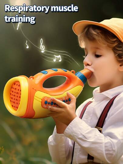 Juguete de cuerno de animal que produce sonidos, simulador de cuerno de reunión de animales con efectos de sonido, silbato, trompeta, entrenamiento de capacidad pulmonar, juguete onomatopéyico, regalo de iniciación musical para niños y niñas