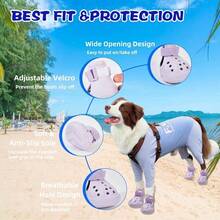 Dog Shoes Hot Pavement, Waterproof Dog Shoes Small Medium Dogs, Breathable Non - Slip Dog Boots Paw Protectors With Rubber Soles, Dog Booties Beach And Snow Purple, Medium - 粉紅色+大號 - 查看 5