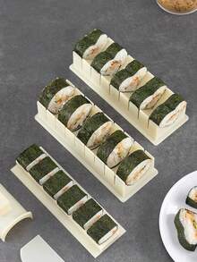 这款三件套寿司制作套装包含一个DIY寿司模具、一个日式寿司卷饭团模具和多功能便当配件。采用优质材料制成,设计便捷,适用于家庭厨房、派对餐饮和日式料理制作,是烹饪爱好者和日本料理爱好者的理想之选。 - 圓形白色 - 查看 3