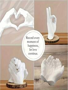 3D DIY Couple Hand Casting Kit, 1000g/500g/300g 3D Hand Mold DIY Casting Powder, DIY Craft Gift Set, Plaster Souvenir Ornaments, Capturing Unforgettable Moments, Clay Modeling, All Seasons Keepsake, Mother's Day, Valentine's Day, Holiday Gift, Personalized Gift, Gift For Her, Gift For Him, Unique Gift - Multicolor - View 7