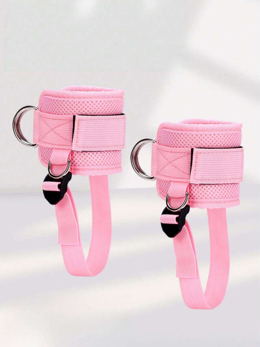 1pc Adjustable Ankle Strap For Resistance Bands, Comfortable Thick Ankle Cuff For Gym Workouts, Suitable For Glute, Leg Kickbacks And Other Exercises, Resistance Training Leg Strap - Pink - View 1