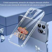 Carcasa de teléfono impreso transparente de moda Cubierta de teléfono transparente para iPhone con diseño de circo y texto Circus Staff en color gris claro ideal para personalizar tu dispositivo en eventos temáticos o como regalo divertido Para apple, teléfonos - transparente - Ver 3
